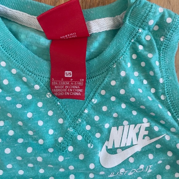 Nike Teal and White Polka Dot Racerback romper jumper - Picture 3 of 6